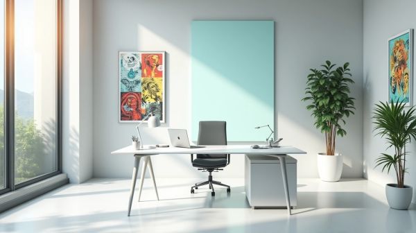 Transformer votre espace de bureau avec la location d'art : idées et astuces